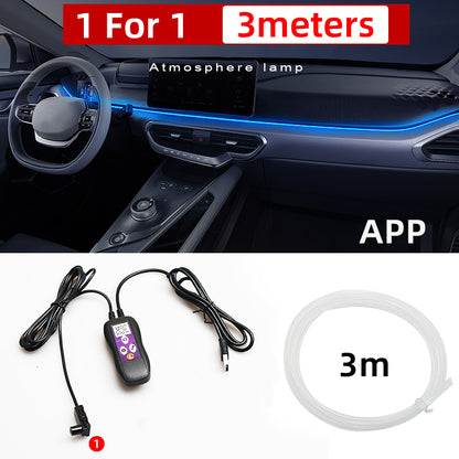 Car Led Atmosphere Lamp Usb Colorful Color Changing Center Console Instrument Panel Decorative Lamp Neon Light